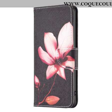 Housse iPhone 16 Pro Max Fleur Rose avec Fond Noir