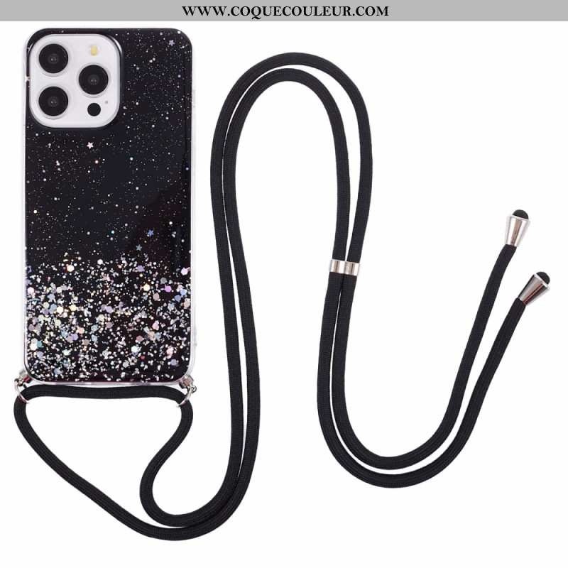 Coque à Cordon iPhone 16 Pro Max Paillettes