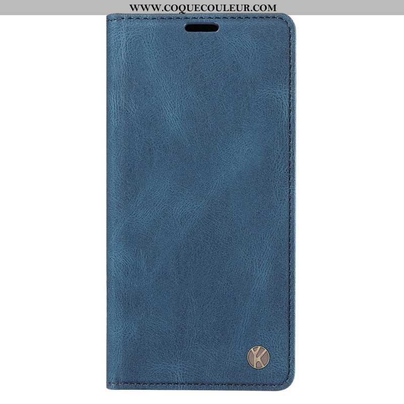 Flip Cover iPhone 16 Pro Max Effet Daim YIKATU