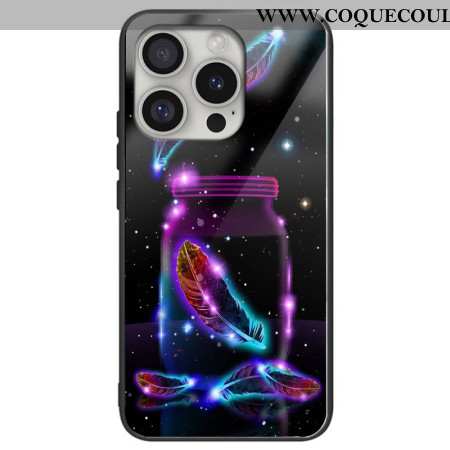 Coque iPhone 16 Pro Max Verre Trempé Plume Fluorescente