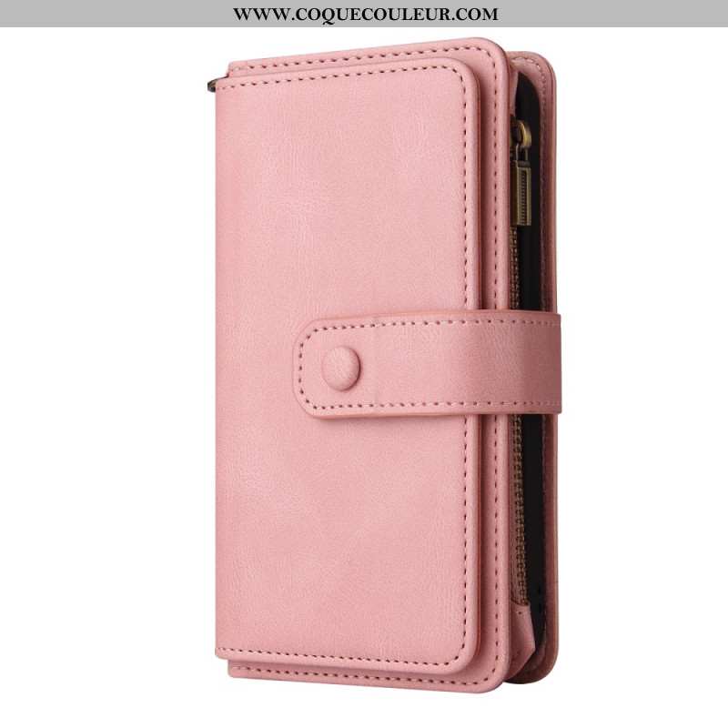 Housse Coque iPhone 16 Pro Max Portefeuille Effet Daim