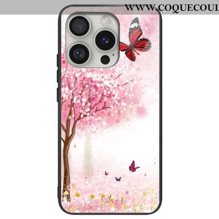 Coque iPhone 16 Pro Max Verre Trempé Cerisiers en Fleurs