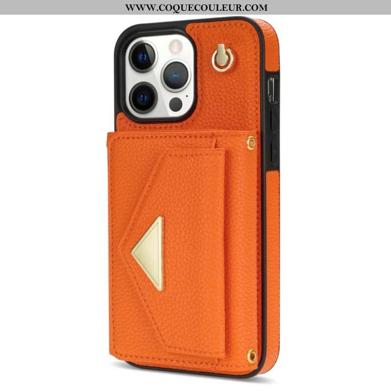 Coque iPhone 16 Pro Max Porte-Cartes et Bandoulière