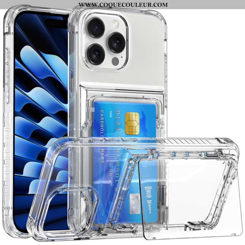 Coque iPhone 16 Pro Max Transparente Porte-Cartes et Support