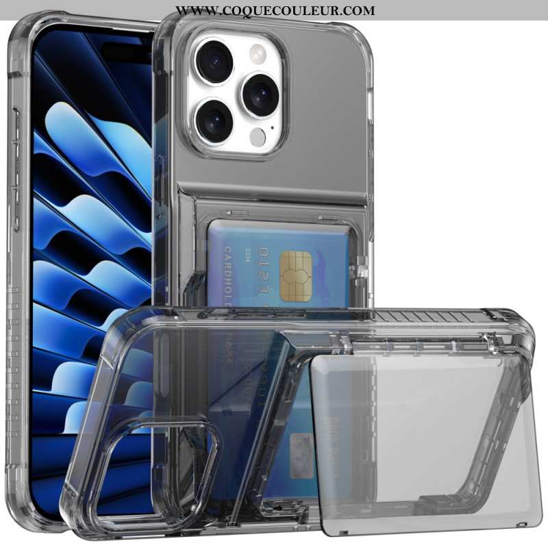 Coque iPhone 16 Pro Max Transparente Porte-Cartes et Support