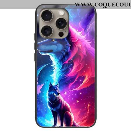 Coque iPhone 16 Pro Max Verre Trempé Loup Étoilé