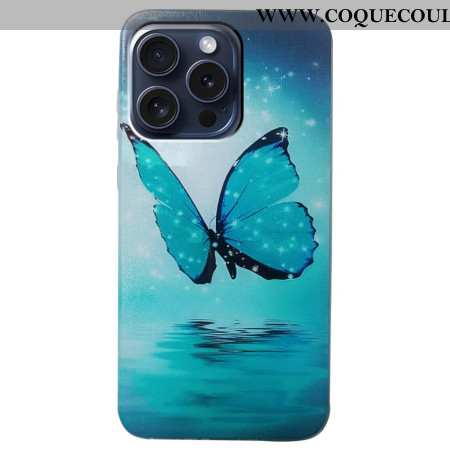 Coque iPhone 16 Pro Max Papillon Bleu