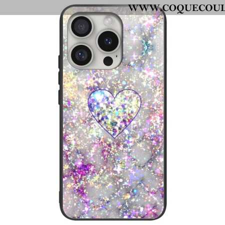 Coque iPhone 16 Pro Max Verre Trempé Coeur Brillant