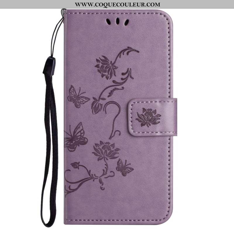 Housse iPhone 16 Pro Max Papillons et Fleurs