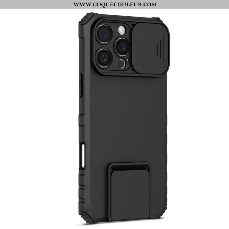 Coque pour iPhone 16 Pro Max avec curseur de caméra et support