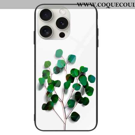 Coque iPhone 16 Pro Max Verre Trempé Feuilles Vertes