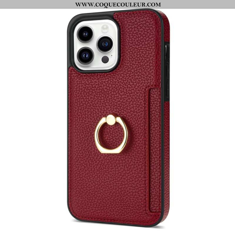 Coque iPhone 16 Pro Max Effet Cuir Anneau