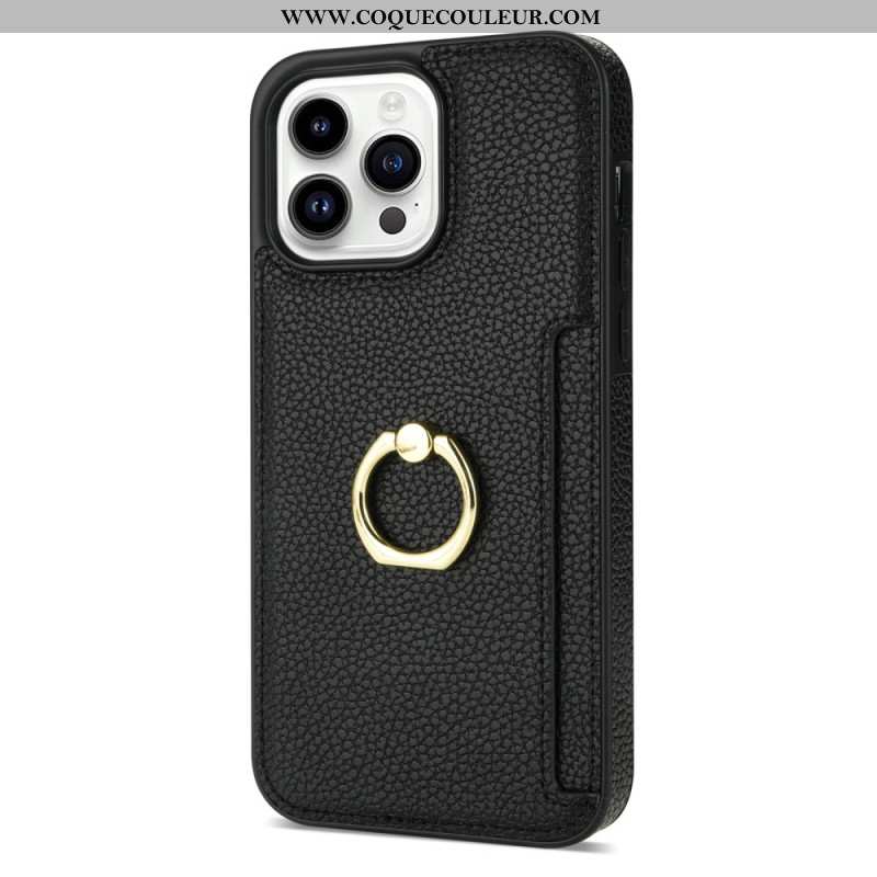 Coque iPhone 16 Pro Max Effet Cuir Anneau