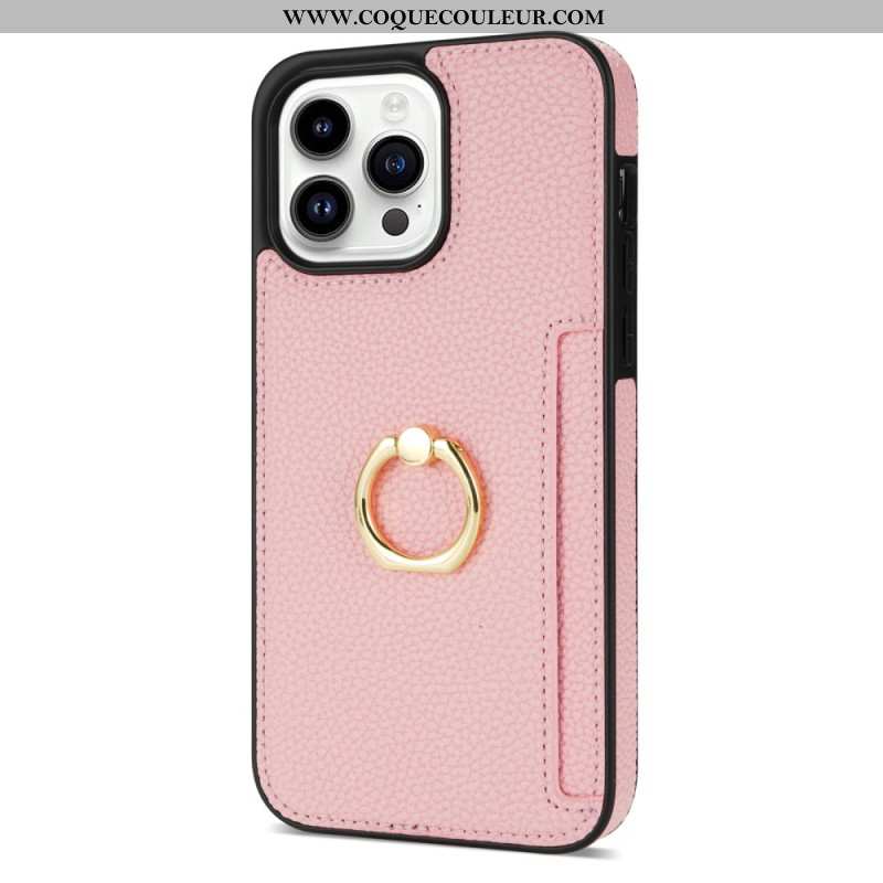 Coque iPhone 16 Pro Max Effet Cuir Anneau