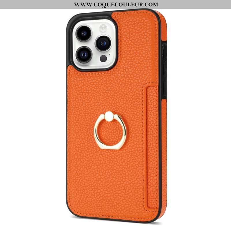 Coque iPhone 16 Pro Max Effet Cuir Anneau