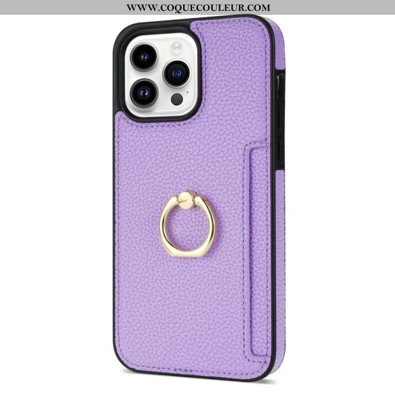 Coque iPhone 16 Pro Max Effet Cuir Anneau