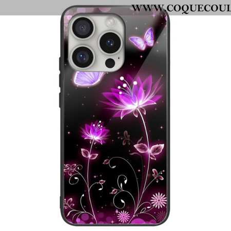 Coque iPhone 16 Pro Max Verre Trempé Lotus Fluorescent