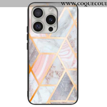 Coque iPhone 16 Pro Max Verre Trempé Marbre Rose