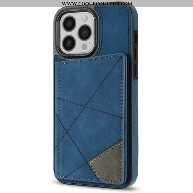 Coque iPhone 16 Pro Max Porte-Cartes Motif Géométrique