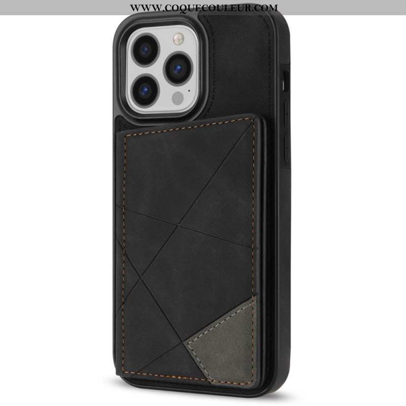 Coque iPhone 16 Pro Max Porte-Cartes Motif Géométrique