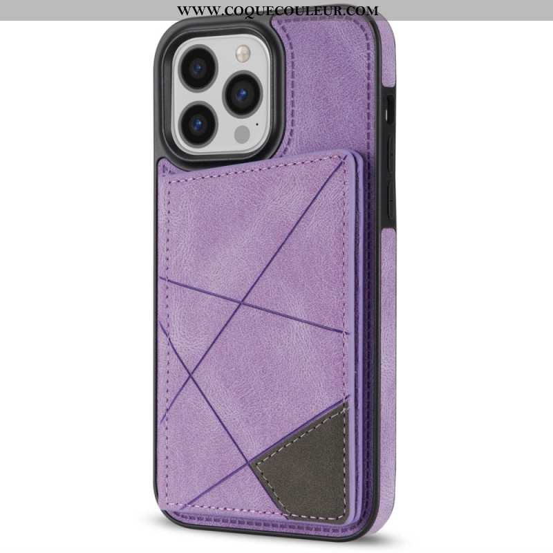 Coque iPhone 16 Pro Max Porte-Cartes Motif Géométrique