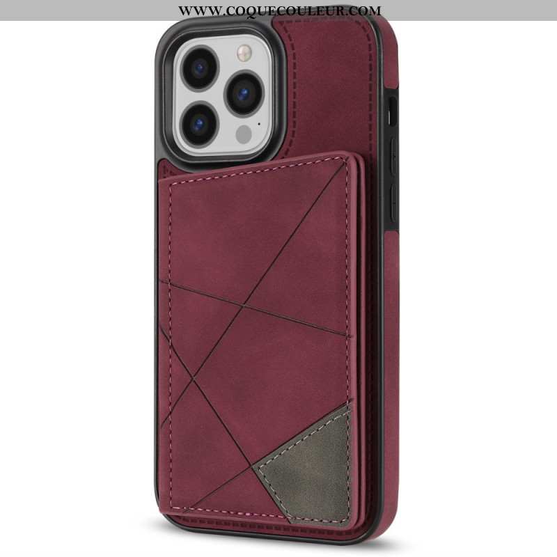 Coque iPhone 16 Pro Max Porte-Cartes Motif Géométrique