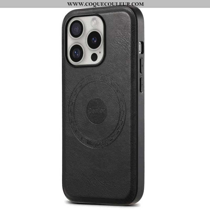 Coque iPhone 16 Pro Max Simili Cuir Magnétique DENIOR