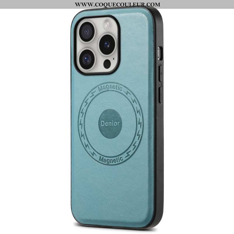 Coque iPhone 16 Pro Max Simili Cuir Magnétique DENIOR