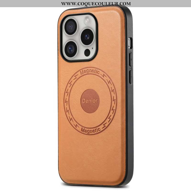 Coque iPhone 16 Pro Max Simili Cuir Magnétique DENIOR