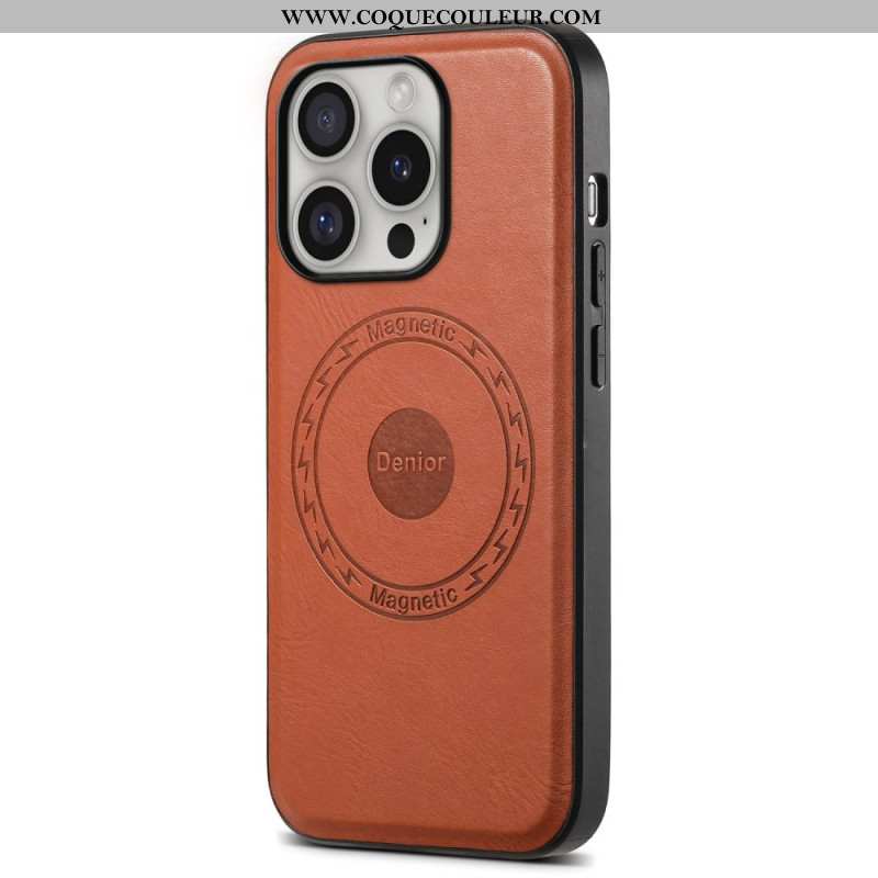 Coque iPhone 16 Pro Max Simili Cuir Magnétique DENIOR