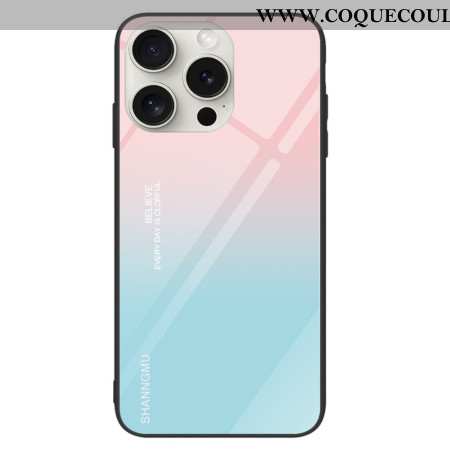 Coque iPhone 16 Pro Max Verre Trempé Dégradé Rose et Bleu