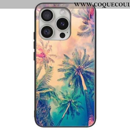 Coque iPhone 16 Pro Max Verre Trempé Palmiers