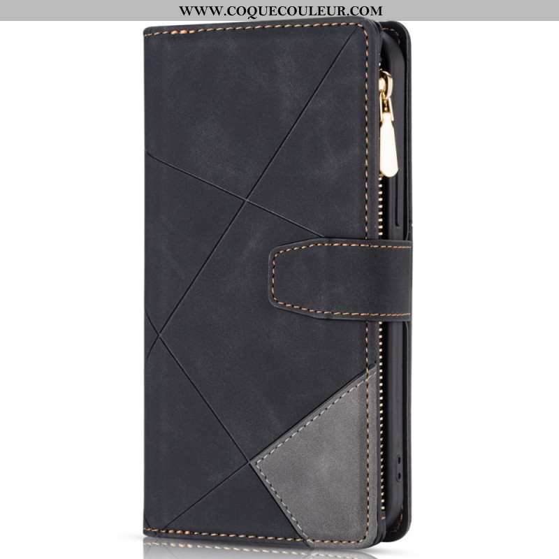 Housse iPhone 16 Pro Max Portefeuille Motif Géométrique