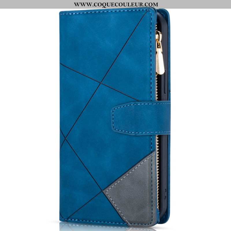 Housse iPhone 16 Pro Max Portefeuille Motif Géométrique