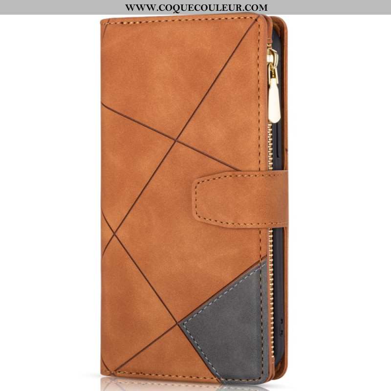 Housse iPhone 16 Pro Max Portefeuille Motif Géométrique