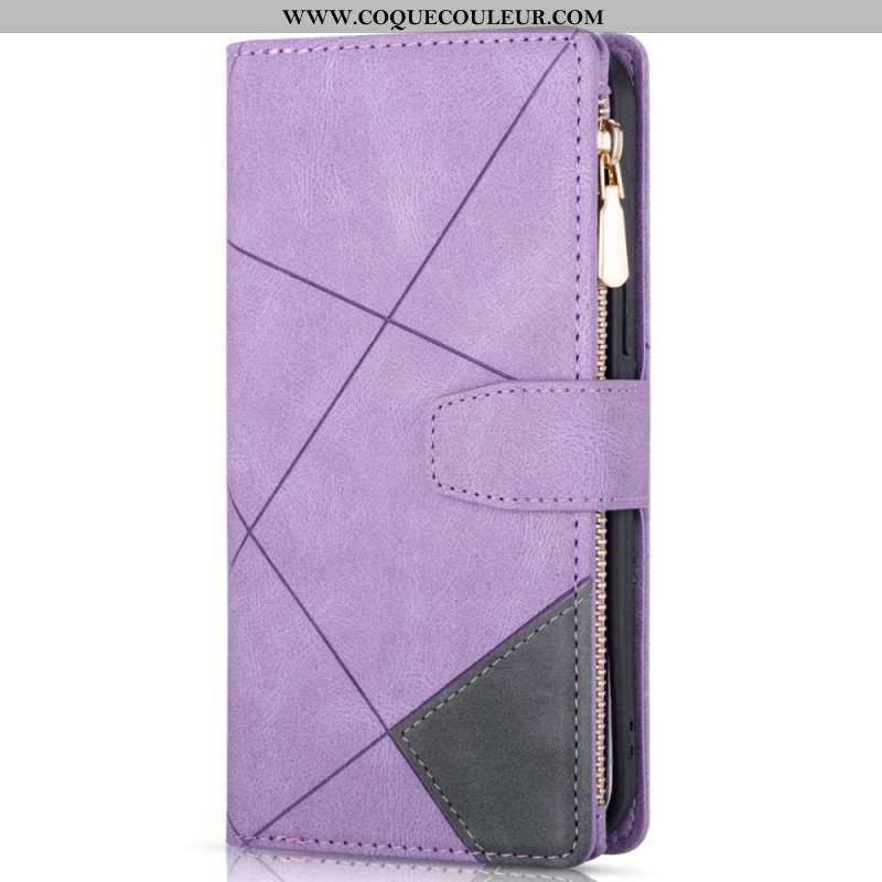 Housse iPhone 16 Pro Max Portefeuille Motif Géométrique