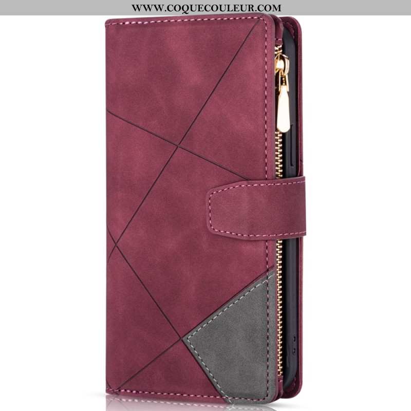 Housse iPhone 16 Pro Max Portefeuille Motif Géométrique