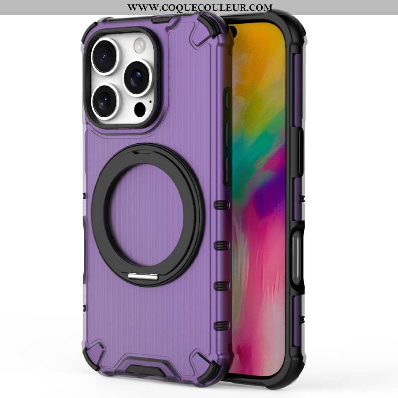 Coque iPhone 16 Pro Rayures Anneau-Support Magnétique