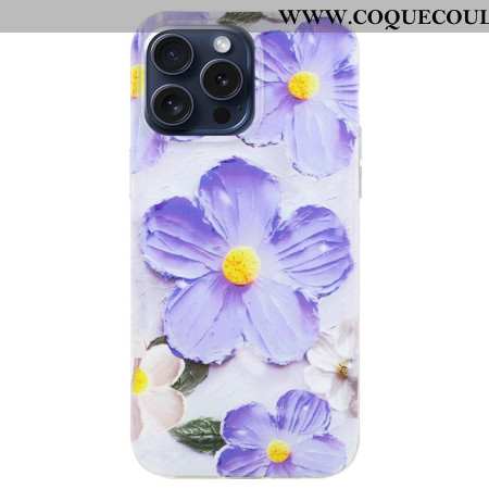 Coque iPhone 16 Pro Fleurs Violettes