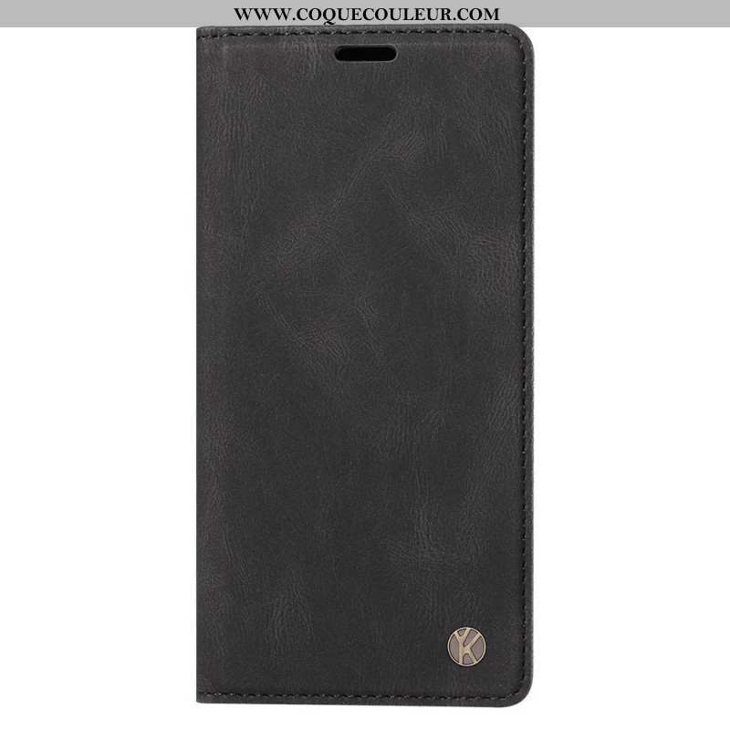 Flip Cover iPhone 16 Pro Effet Daim YIKATU