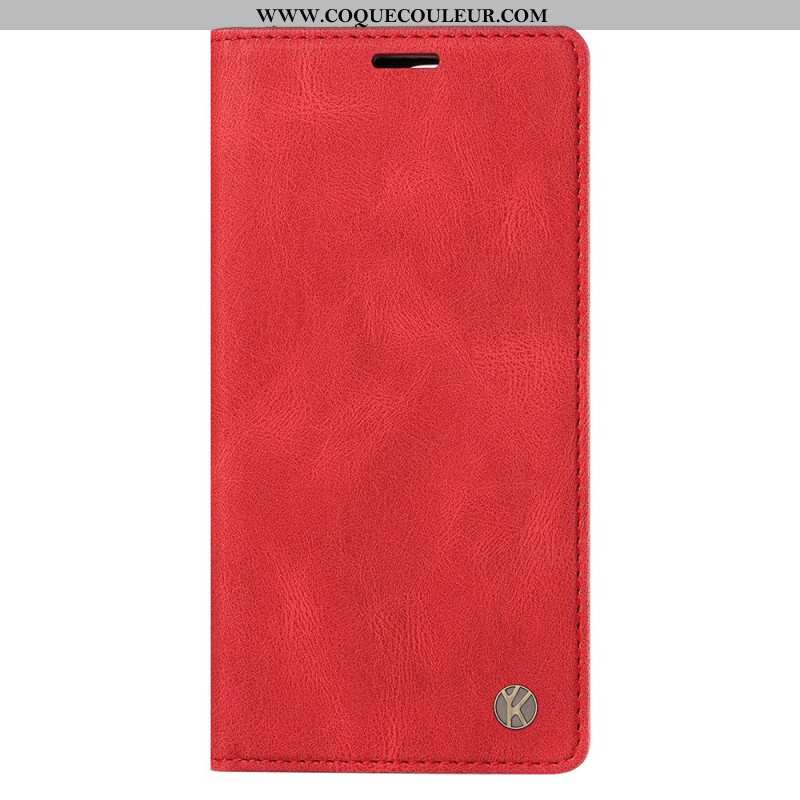 Flip Cover iPhone 16 Pro Effet Daim YIKATU