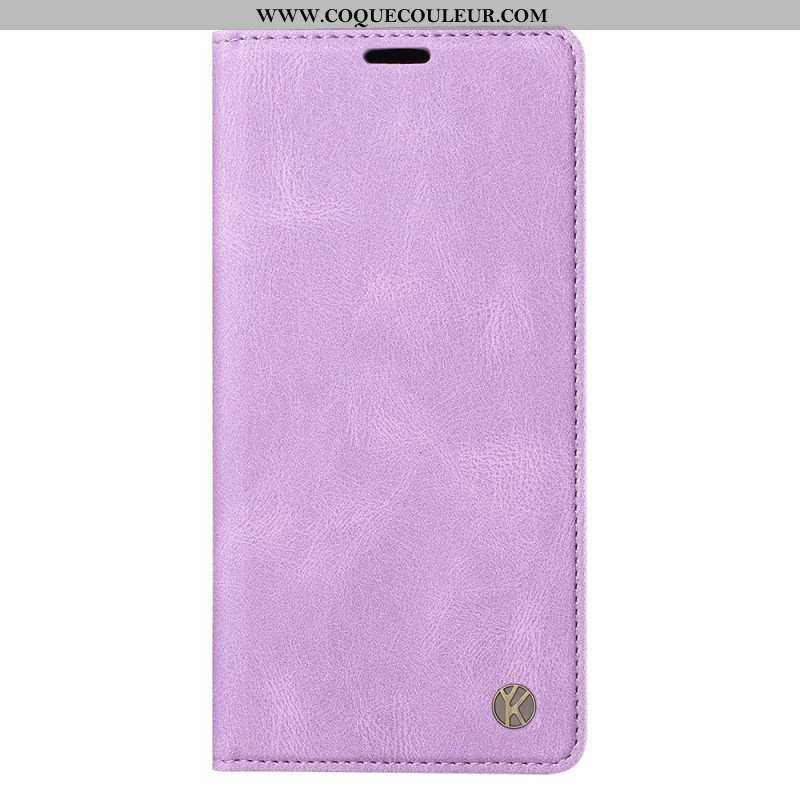 Flip Cover iPhone 16 Pro Effet Daim YIKATU