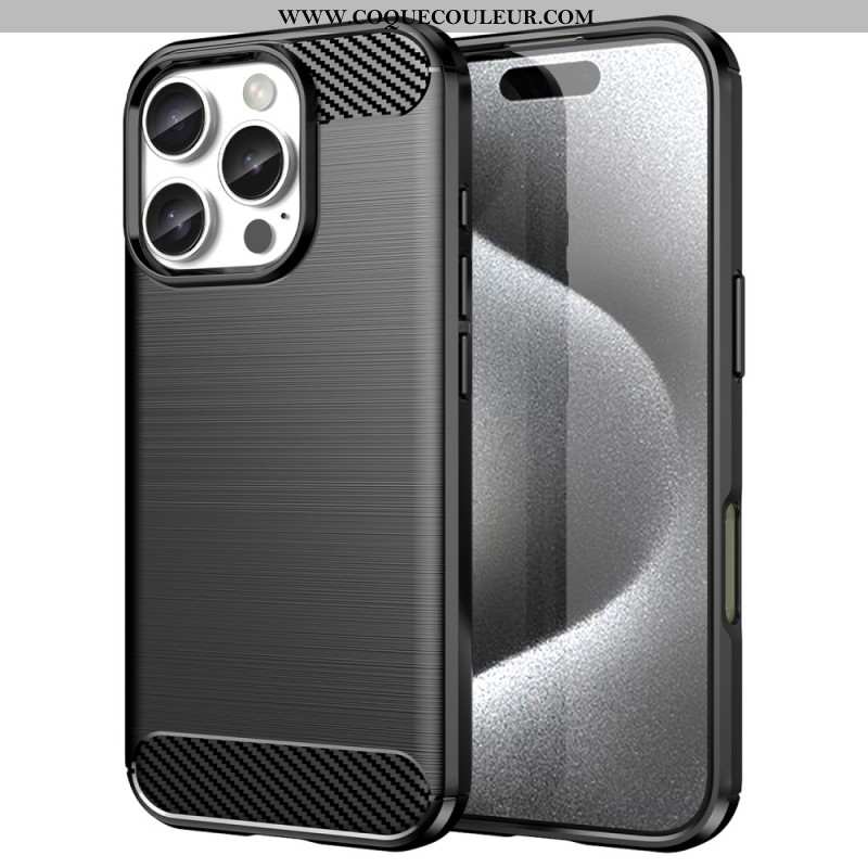 Coque iPhone 16 Pro Fibre Carbone Brossée