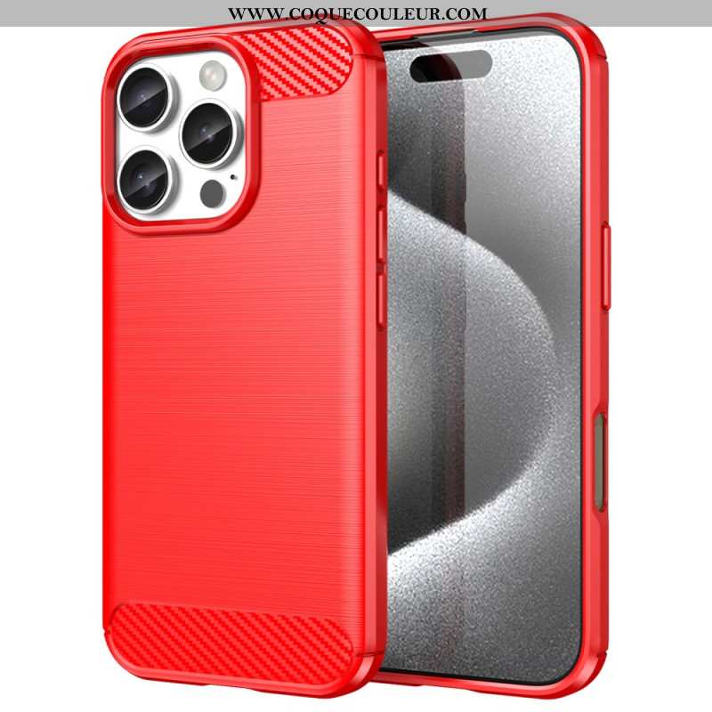 Coque iPhone 16 Pro Fibre Carbone Brossée