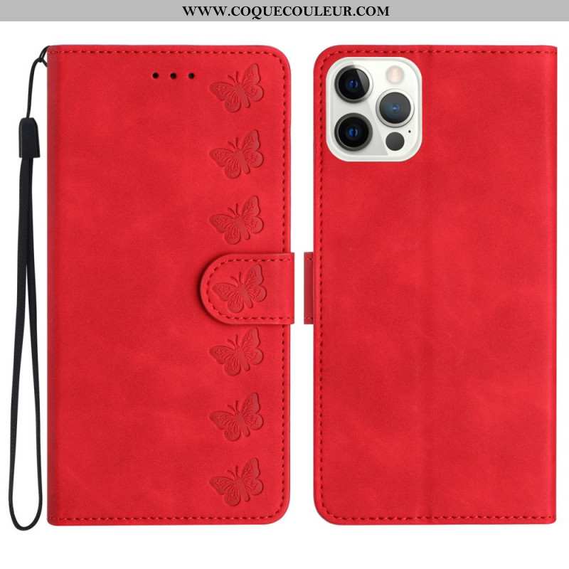 Housse iPhone 16 Pro Frise Papillons