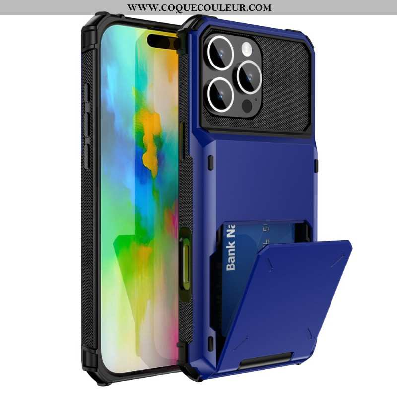 Coque iPhone 16 Pro Effet Métal Porte-Cartes