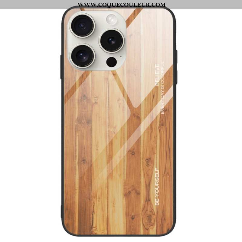 Coque iPhone 16 Pro Verre Trempé Fibre Bois