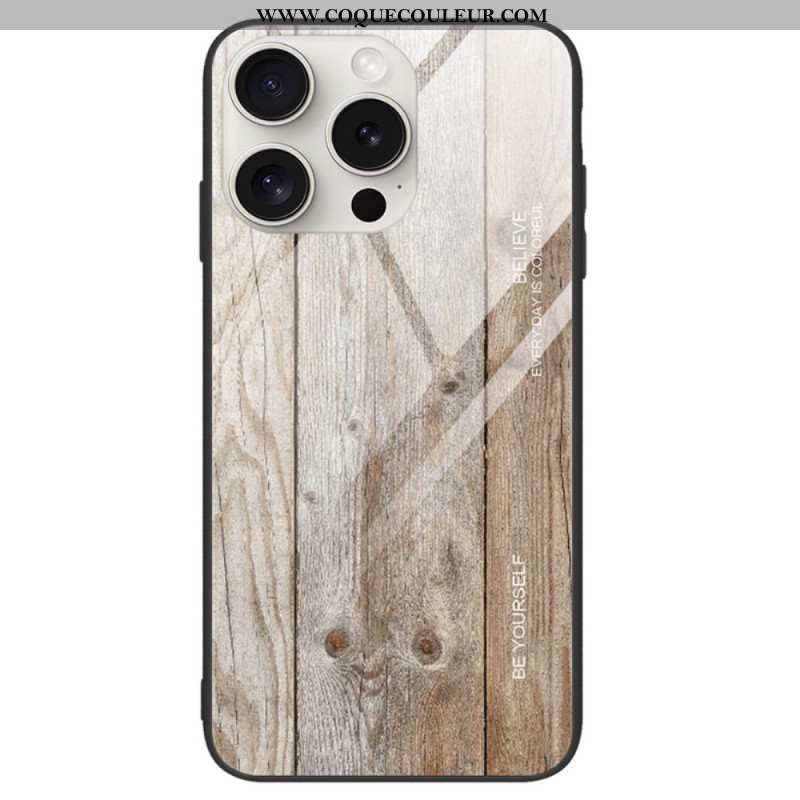 Coque iPhone 16 Pro Verre Trempé Fibre Bois