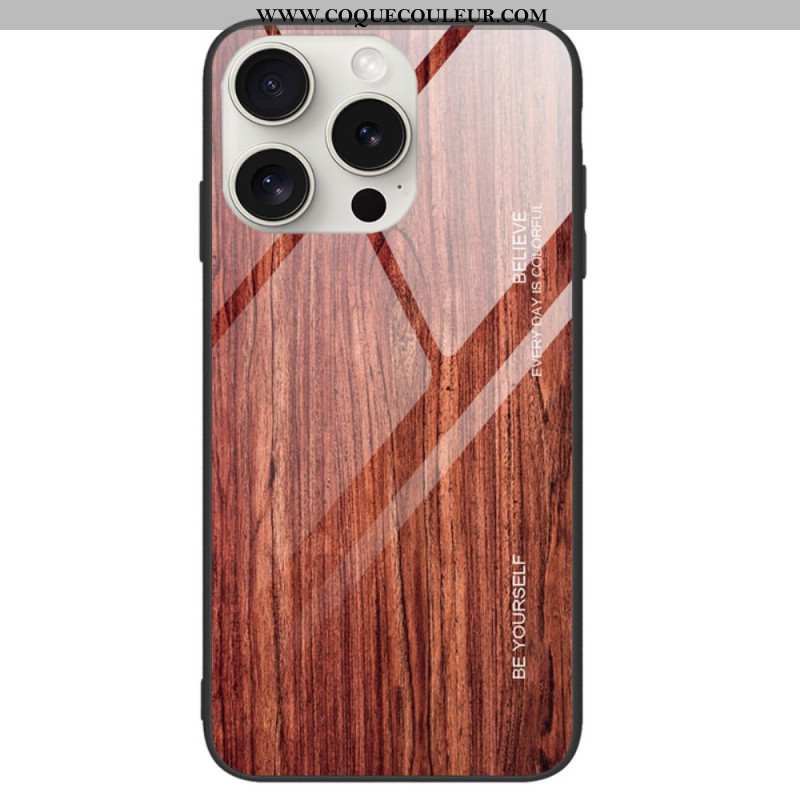 Coque iPhone 16 Pro Verre Trempé Fibre Bois