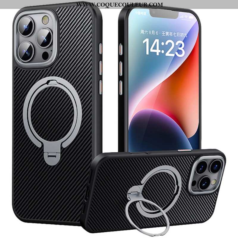 Coque iPhone 16 Pro Support Magnétique Fibre Carbone